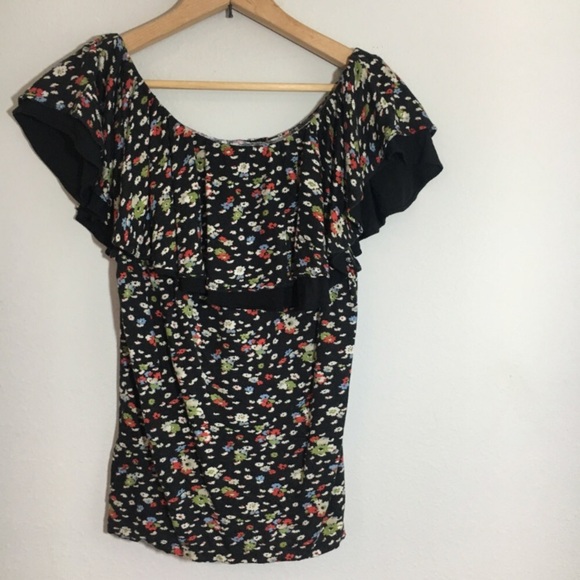 Anthropologie Ric Rac Blooming Corona Floral Ruffle Top Sleevless - Picture 6 of 8